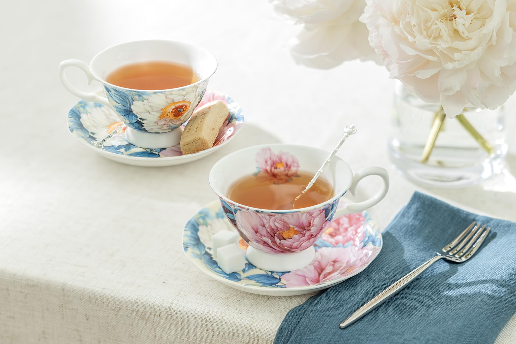 Amazon.com | Gracie Bone China Empire Peony Blue Fine Bone China